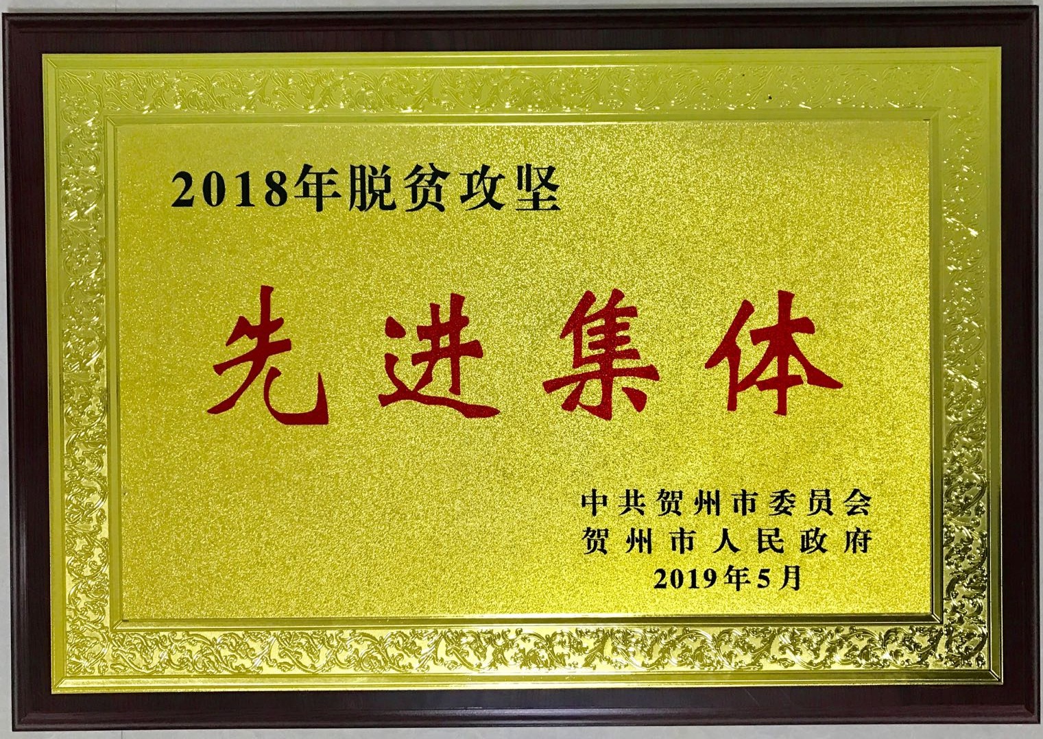 广西贺州市农业投资集团有限公司荣获“2018年脱贫攻坚”先进集体“.jpg